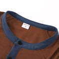 thumbnail image 4 of Chandails en Molleton à Manches Longues pour Hommes Rétro Compression Ajustée Henley Haut Confortable Col en V Couleur Unie T-Shirt Basique Liquidation, 4 of 5