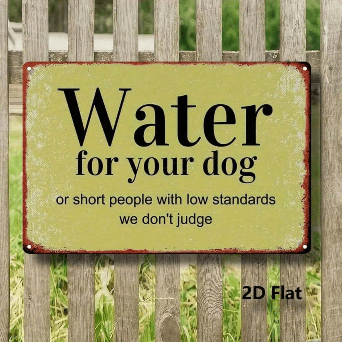 Dog Drinking Reminder Metal Sign, Rustproof" UV Resistant Iron Wall Art, Durable Unframed 2D Flat Decor With Slogan