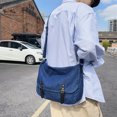 thumbnail image 4 of Bolso Bandolera de Mezclilla Hugtrwg Satchels Jeans Tote Soft azul oscuro, 4 of 9