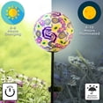 thumbnail image 2 of Forever Gifts Inc. Purple Paper Mache Ball Solar Stake Light, 2 of 7