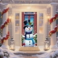 thumbnail image 5 of ‌Christmas Snowman Door Cover - 35.43in x 78.74in,Holiday Decor,Festive Dino Design,Easy Peel & Stick,Reusable,Perfect for Christmas Decorations‌, 5 of 6