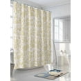 thumbnail image 3 of Farmhouse Yellow Standard Shower Curtain Set, Waterproof Shower Curtains for Bathroom, Vintage Flower Leaf Botanical Plant Washable Fabric Cloth Bath Curtain for Bathtub with Hooks 72x72 Inches, 3 of 6