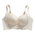 thumbnail image 2 of Gymayou Women Wireless Tank Bra Soft Nude-Feel Lace Push-Up For Small Bust Adjustable Straps Underarm Shaping Breathable Comfort Bras White 80, 2 of 3