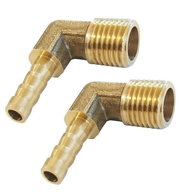 BSP de 1/4 Pulgada X 8 Mm Codo de Púa de Pulgada Acopmiento de Púa para de de 2 Paquetes Soledad Codo manguera