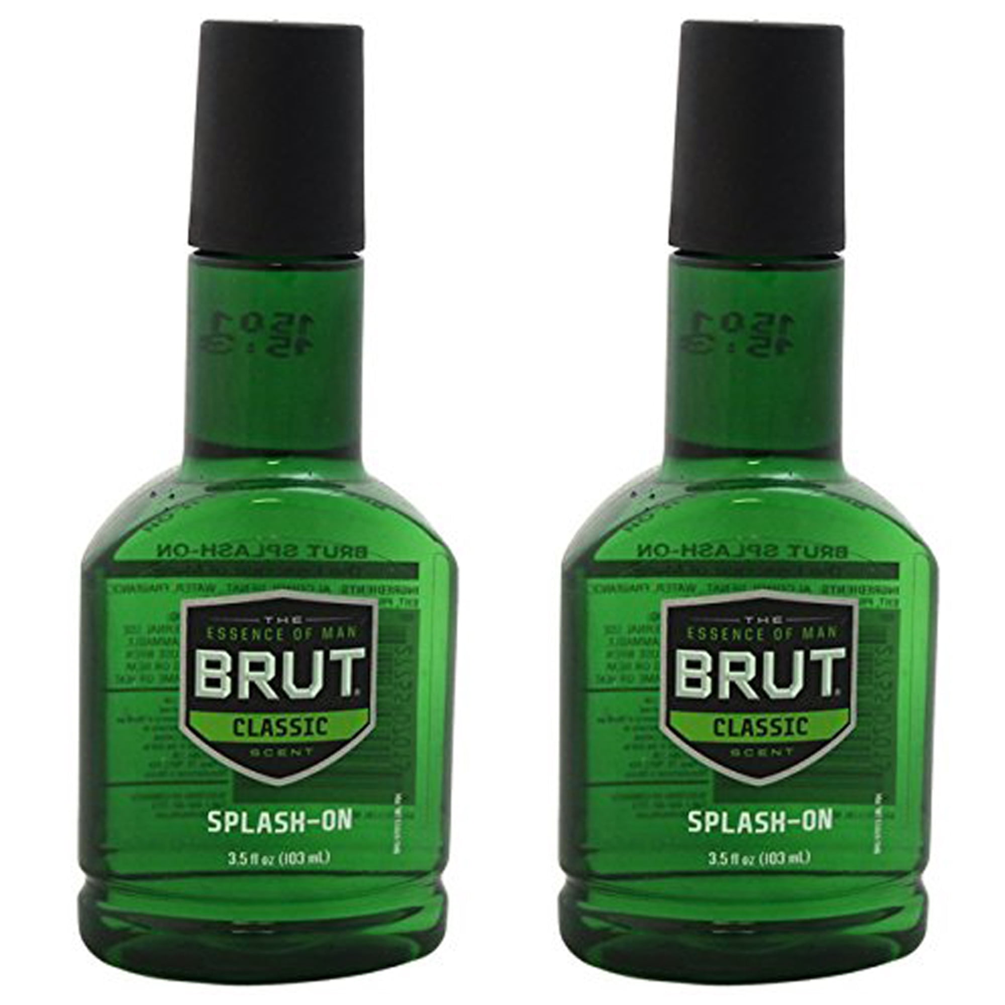 (2 Pack) Brut Splashon Classic Scent for Men, 3.5 Oz