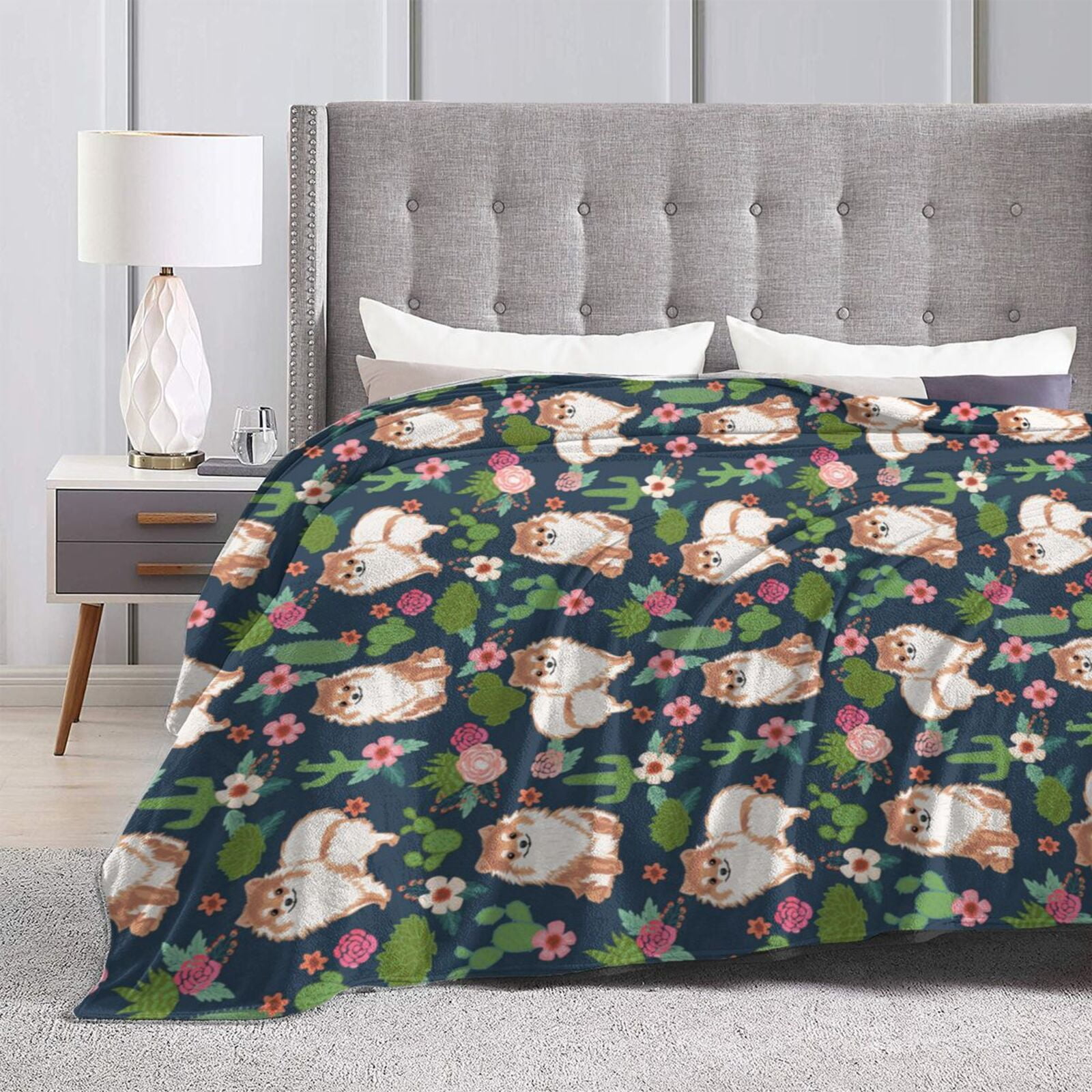 Wijzvio American Foxhound Dog Throw Blanket Soft Fuzzy Fleece Blanket For Couch Bed Living Room Decoration 50"X40"