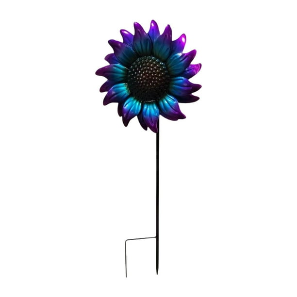 Estaca de girasol para jardín, decoración de jardín para exteriores, moda, reutilizable, fácil de instalar, flor artificial, decoración de Púrpura