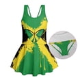thumbnail image 5 of Xixirimido Jamaica Flag Butterfly Print Girls Swimsuit Sleeveless One Piece Skirted Swimwear Modest Hawaiian Bathing Suit for Beach Water Park Kids Swim Dress, 5-6 Years, 5 of 7