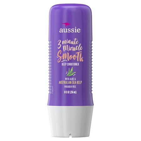 Aussie Paraben-Free Miracle Smooth 3 Minute Miracle Conditioner w/ Avocado For Frizzy Hair, 8.0 fl (Best Hair Products For Dry Frizzy Hair)