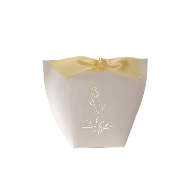 Ounissouiy Bolsa de papel Kraft, bolsas de dulces portátiles ligeras, caja de regalo para recuerdo de boda, cajas de decoración, bolsas de regalos Kits de decoración para fiestas Cinta amarilla Ounissouiy HA080728-02