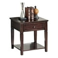 thumbnail image 1 of Bowery Hill 1 Drawer Transitional Wood End Table with Bottom Shelf in Walnut, 1 of 2