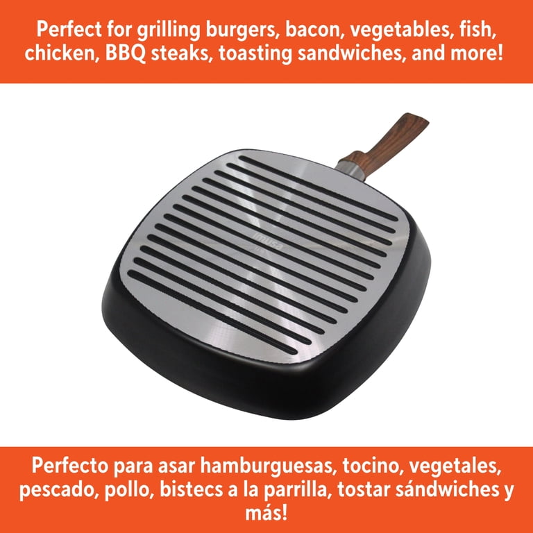 IMUSA 11-Inch Ceramic Square Grill Pan, Black photo 2