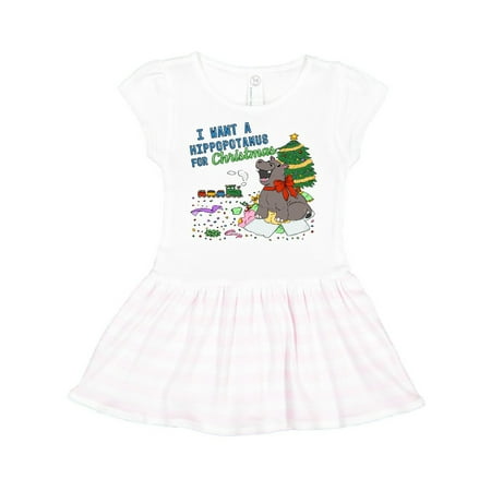 

Inktastic I Want a Hippopotamus For Christmas Gift Toddler Girl Dress