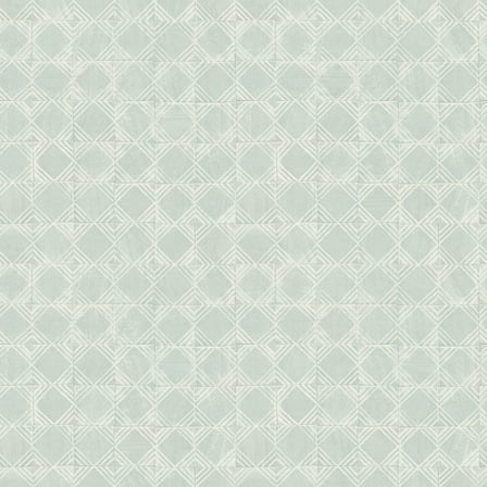 Chesapeake Button Block Aqua Geometric Wallpaper, 20.5-in by 33-ft