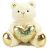 Large Plush Ivory Bear with Gold Heart