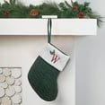 thumbnail image 4 of Fridja 8 Inches Mini Initial Monogram Embroidered Christmas Stocking Knitted Christmas Decorations Stocking Knit Cute Christmas Stocking for Fireplace, Mantel, Doors, Christmas Tree, Green-W, 4 of 5