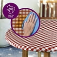 thumbnail image 5 of Sorfey Round Picnic Table Cover Checkered Fitted Tablecloth, Burgundy 48" x 48", 5 of 6