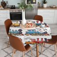 Steam Train Vintange Vehicle Round Tablecloth 48 Inch Small Waterproof