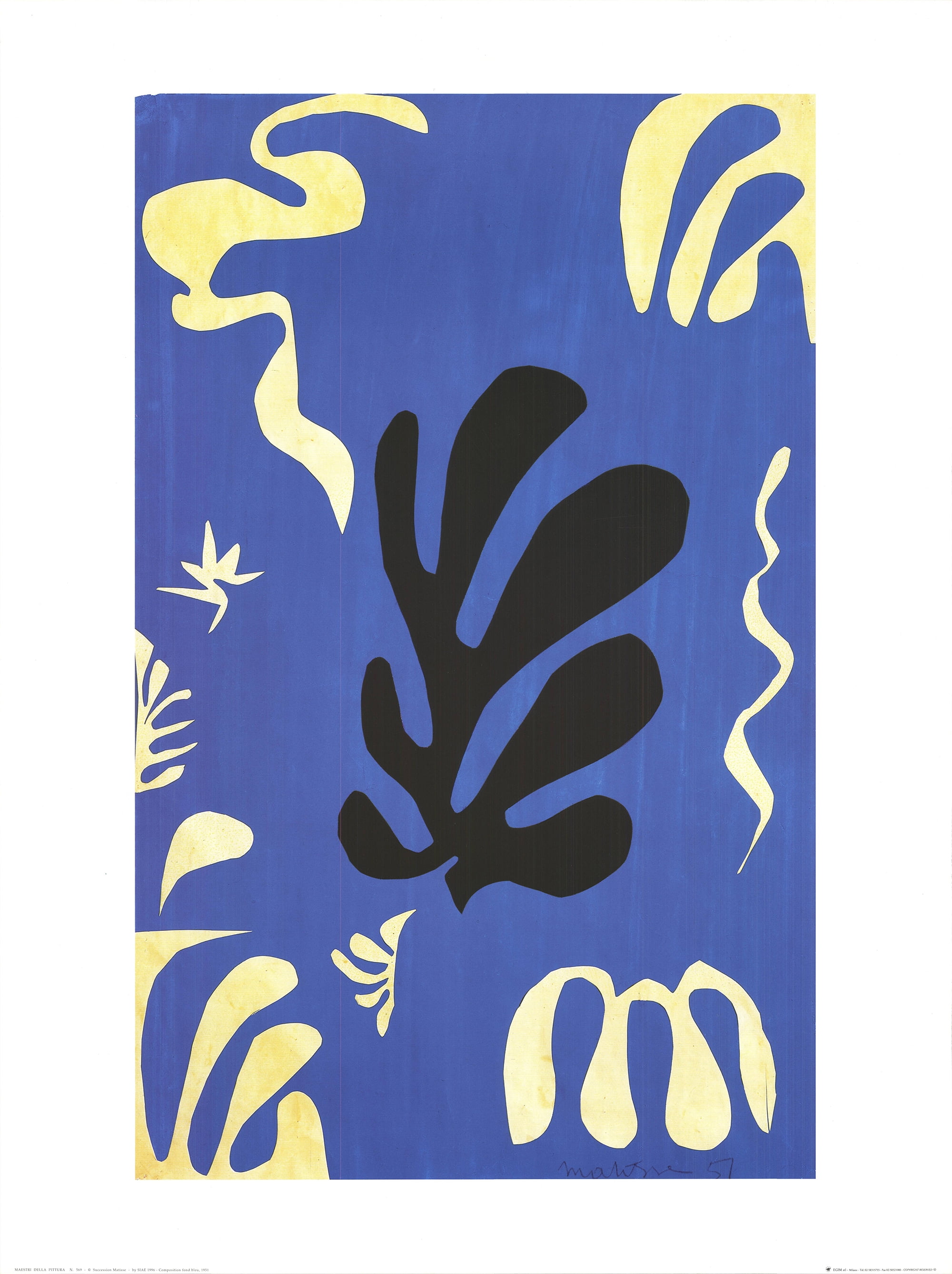 Henri matisse composition fond bleu sm 31 5 x 23 5 offset 