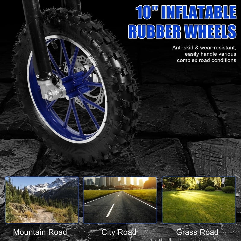 Kids Dirt Bike, 49cc 2-Stroke Motocross Bike, Gas Power Off Road Mini Motorcycle for Kids, Pocket Rocket Bike with Front Rear Disc Brakes, 2-Stroke Motor,,Fast Delivery from USA