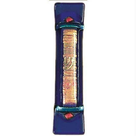 Judaica Kingdom TB-MEZ-Q Cobalt And Gold Mezuzah