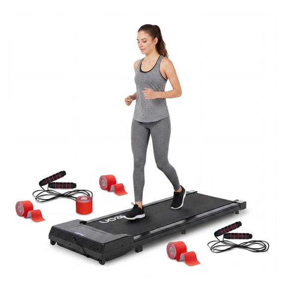 Caminadora Portátil Control Remoto 6 km/h Potencia 1.0 HP + Cuerdas Saltar Kit Ejercicio 7 piezas