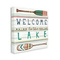 thumbnail image 3 of Stupell Industries Welcome to Lake Striped Boat Oars Graphic Art Gallery Wrapped Canvas Print Wall Art, Design by Elizabeth Tyndall, 3 of 7