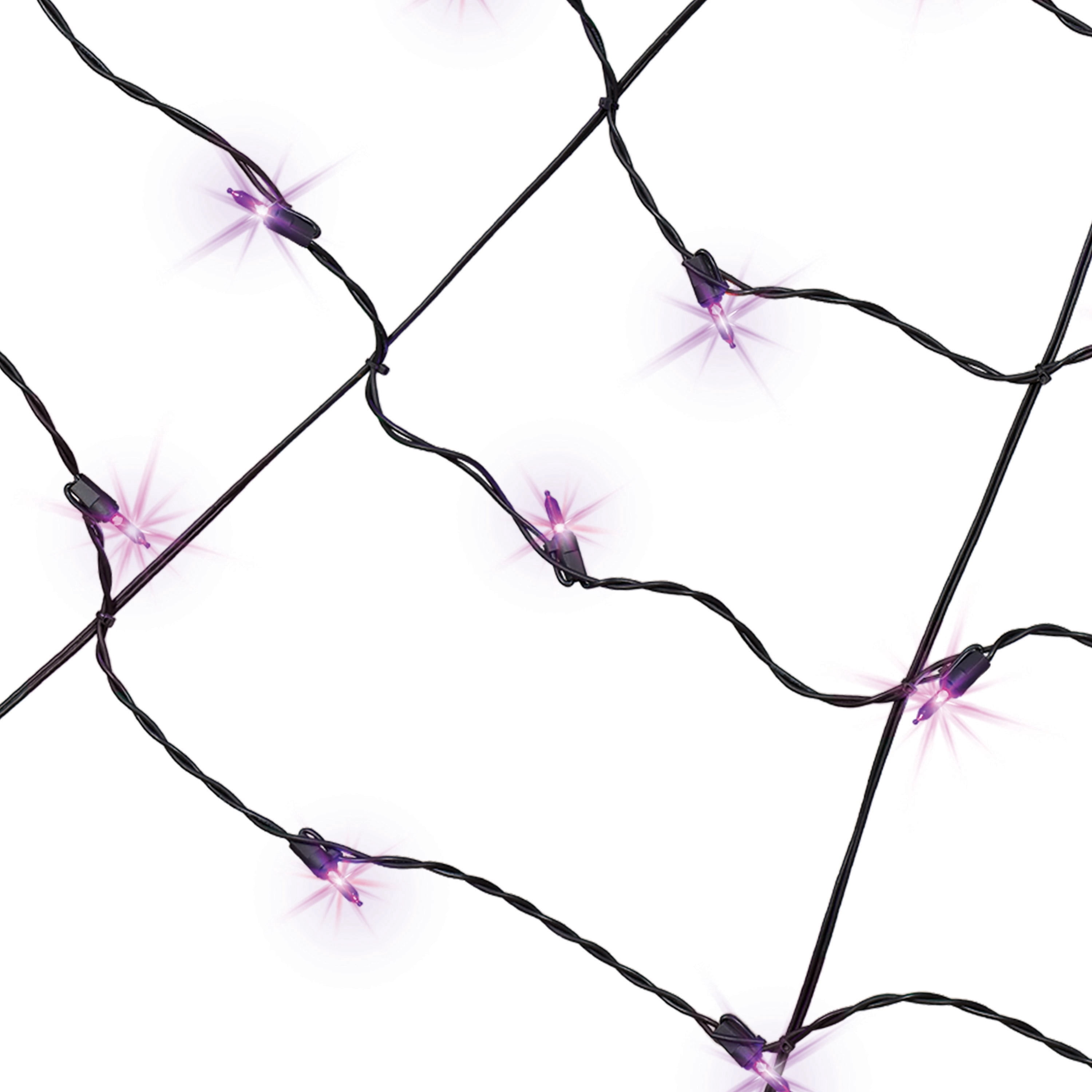 Indoor/Outdoor 30-Count LED Corner Web Lights, Purple, 30" x 30", Halloween by Way To Celebrate