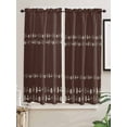 thumbnail image 5 of Rustic Botanical Bathroom Window Curtain, Japanese Herb on Brown Simple Art Light Filtering Coffee Kitchen Curtains, Bedroom Living Room Curtains 2 Panel 84"x63", 5 of 6