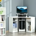 thumbnail image 2 of HOMCOM L-Shaped Computer Desk Workstation w/ Monitor Stand 3 Host Shelves, 2 of 10