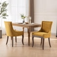 thumbnail image 4 of Bellemave Velvet Dining Room Chairs Set of 2, Upholstered Tufted Dining Chair with Solid Wood Legs for Kitchen (2-Pcs Set, Golden Yellow), 4 of 9