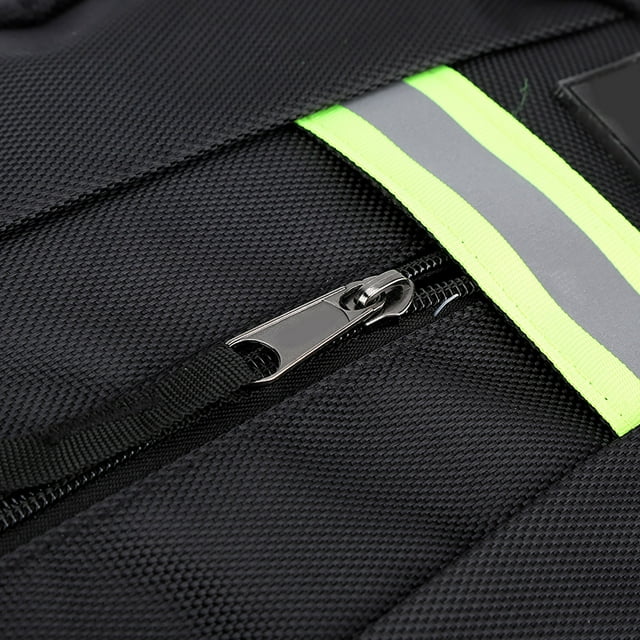 Oxford Cloth Fabric Multi Pocket Tools Backpack with Handle and Shoulder Strap Contractor PVC Coating WeAr Resistant Bag for Electrician Plumber Repairman