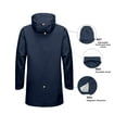 thumbnail image 4 of Little Donkey Andy Men's Waterproof Rain Jacket Outdoor Lightweight Rain Shell Mountain Windbreaker Long Coat for Hiking,Golf,Travel Dark Blue XXXL, 4 of 6
