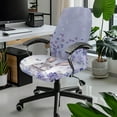 thumbnail image 2 of SEANATIVE Stretch Office Chair Cover Washable Computer Chair Slipcover Dustproof Desk Chair Slipcovers Executive Boss Chair Protection Covers, S, Rabbit Bunny Butterfly Flower Violet Easter, 2 of 7
