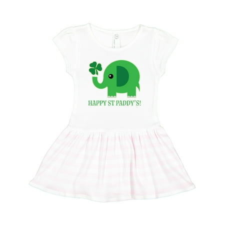 

Inktastic Happy St Patricks Day Elephant Gift Toddler Girl Dress