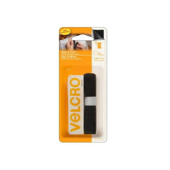 VELCRO® BRAND Doux et Mince Fermeture adhésives 3' x 3/4" Noir
