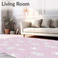thumbnail image 2 of ODIKA 3'x5' Machine Washable Non-Slip Area Rug, Snowflake Cascade Winter Wonderland Floor Duo Seasonal High Traffic Rug, Pink, 651495, 2 of 7