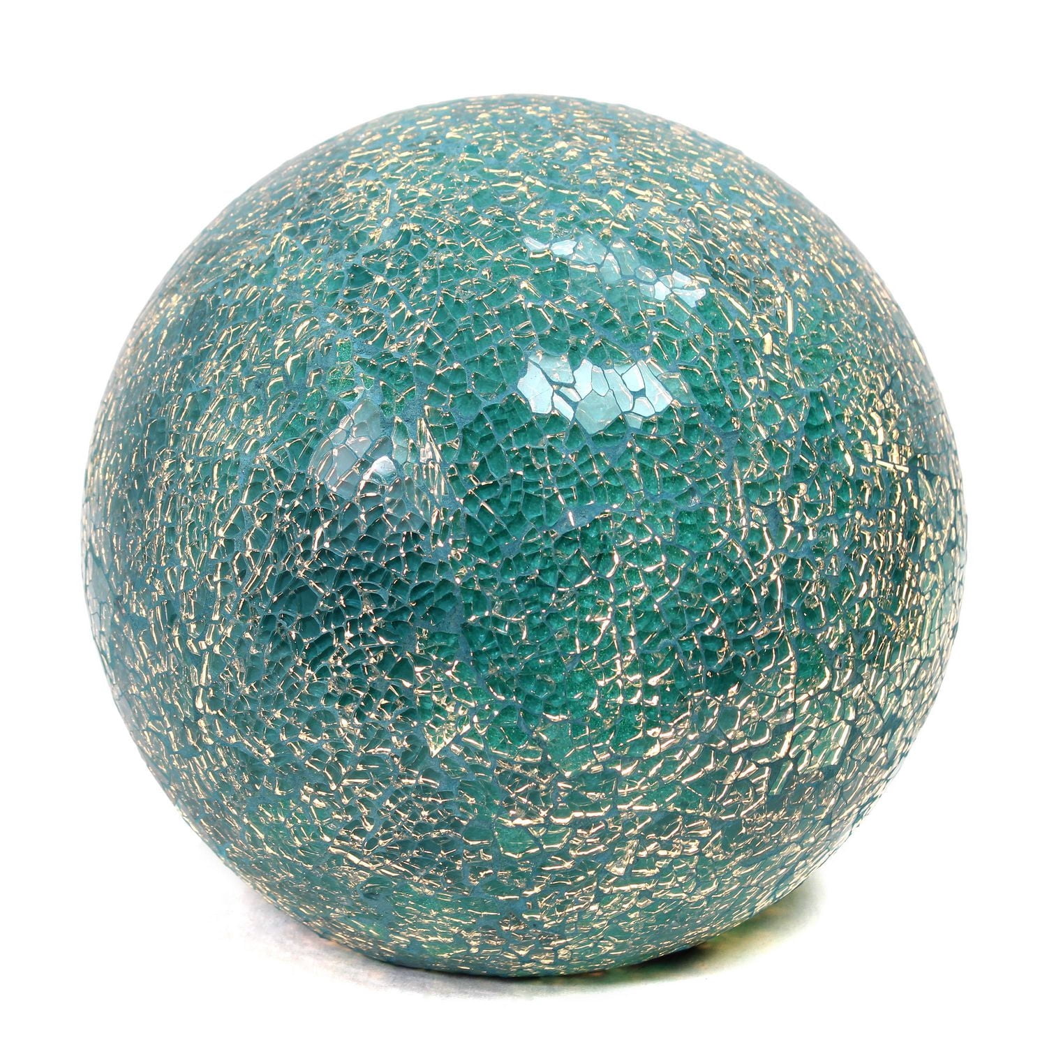 Lampe de table Simple Designs en forme de boule en pierre mosaïque à 1 lumière, turquoise
