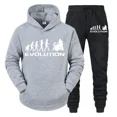 thumbnail image 5 of Sudadera con capucha de moda para hombre y mujer, con estampado de baterista Evolution, divertida y a la moda, con manga larga y pantalones deportivos para otoño, 5 of 5