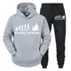 thumbnail image 5 of Sudadera con capucha de moda para hombre y mujer, con estampado de baterista Evolution, divertida y a la moda, con manga larga y pantalones deportivos para otoño, 5 of 5