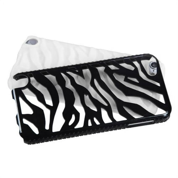 Mybat Natural Black Zebra Skinsolid White Fusion Protector Cover For Apple Ipod Touch 5th Generation