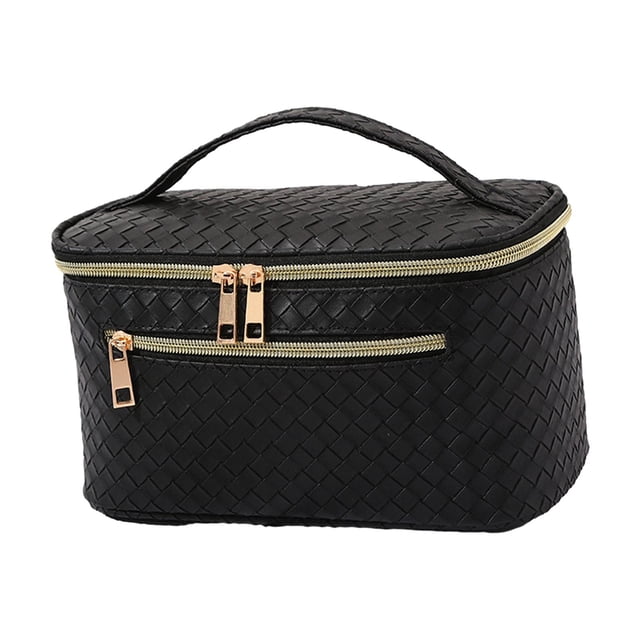 Organizador de cosméticos Fernando bolsa de almacenamiento de viaje cremalleras dobles duraderas Negro