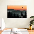 thumbnail image 3 of Elephant Stock Misty Mountain Eagles Wall Art - Horizontal Canvas Wall Art - Living Room Wall Decor - Nature Canvas - Orange And Black Decor - 12" x 8", 3 of 8