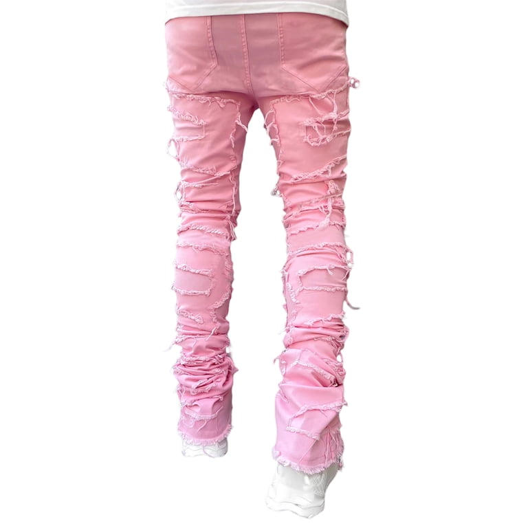 Tuck Denim Pants づらい Washed Pink