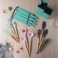 thumbnail image 3 of 19 Piece High Quality Silicone Kitchenware Set With Wooden Handle & Knife -  Non-Stick Cooking Tools & Bamboo Storage Container - Perfect Kitchen Tools For Easy Cooking & Cleaning, 3 of 8
