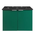 thumbnail image 3 of Modway Maybelle 24" Wall-Mount Bathroom Vanity in Green Black, 3 of 9