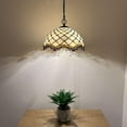 thumbnail image 2 of Tiffany Pendant Lights Fixture Beige Stained Glass Crystal Beans LED Bulb Included for Dining Room Hotel Restaurant Cafe 16"W*16"D*75"H, 2 of 6