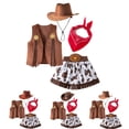 thumbnail image 2 of ANINEO Cowboy Clothes For Girls Elegant Style 4 Piece Outfit With Hat Birthday Party Christmas Halloween Dress Up Clothing for Child, 2 of 9