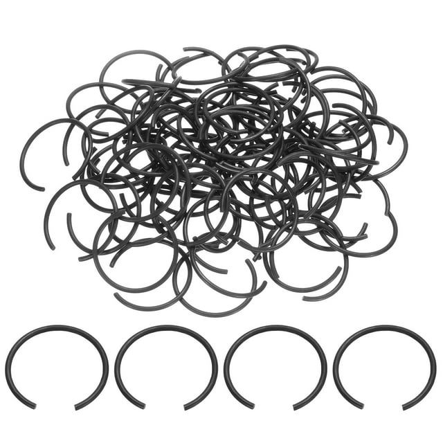 80 Clips Ronds en Fil Métallique 30mm, Anneau de Retenue Interne, Noir