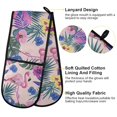 thumbnail image 4 of Dailycode Double Sided Oven Mitt with Loop Heat Resistant Kitchen Long Potholders 7" x 35" Flamingo with Flowers, 4 of 6